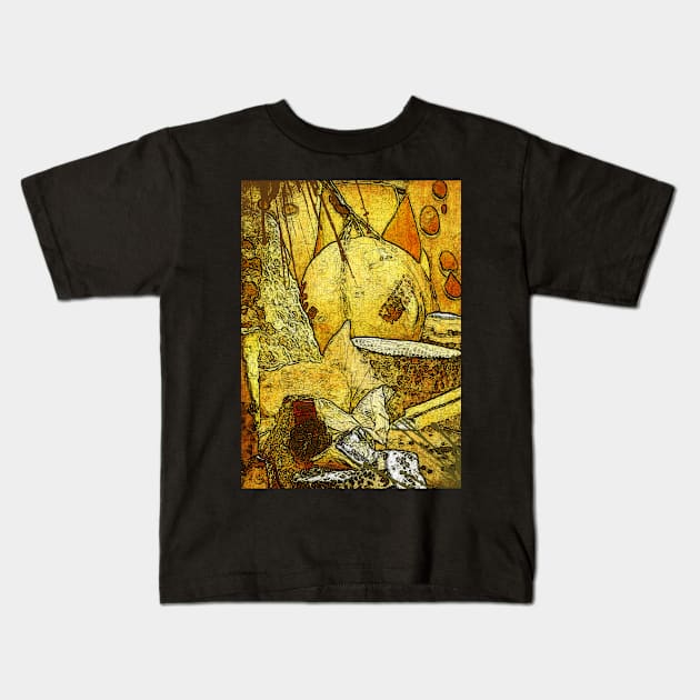 Fragrant French cheese and olives Kids T-Shirt by CatCoconut-Art